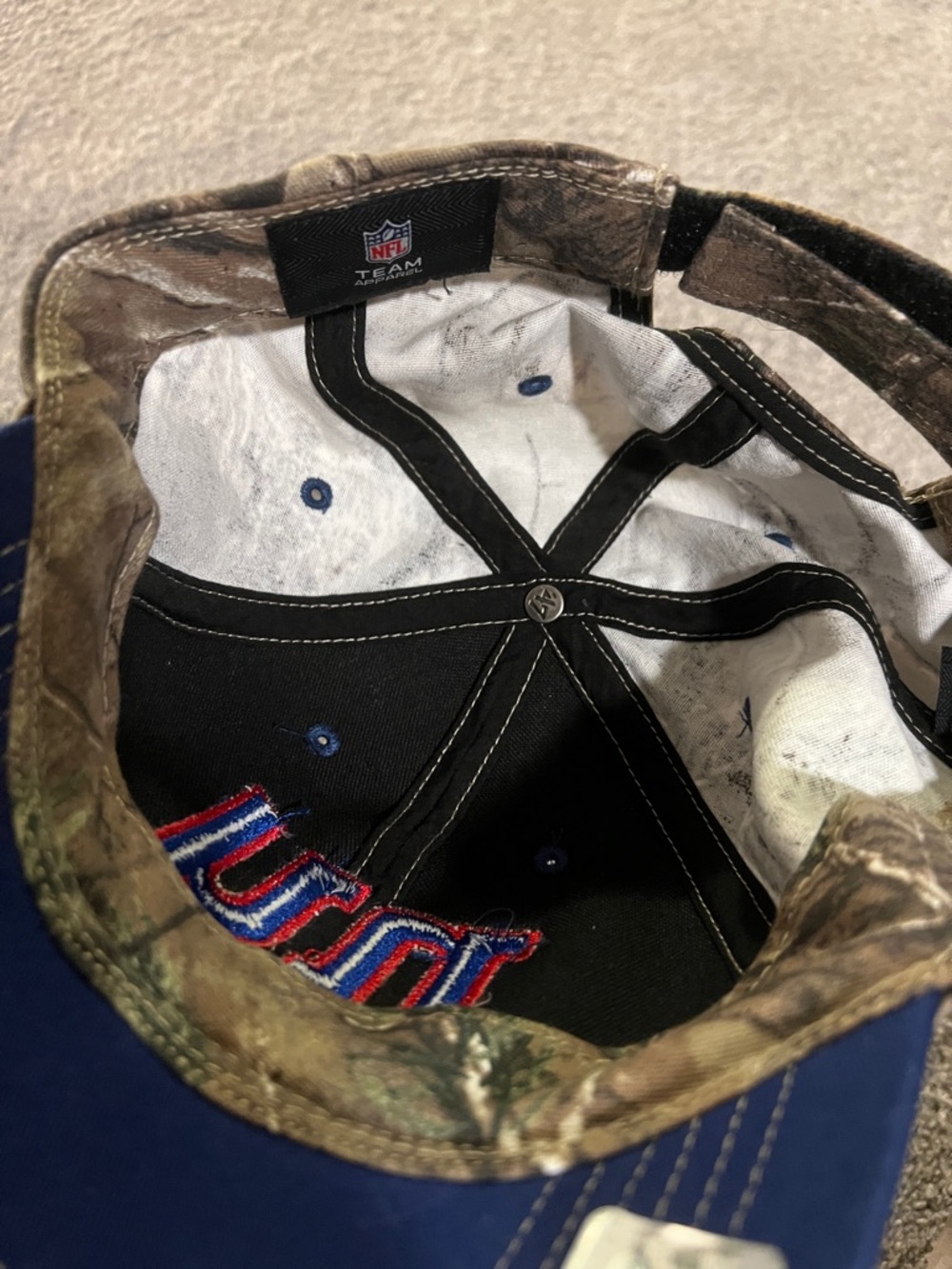 47 Brand New York Giants Camouflage Hat with Blue & Red Logo - Picture 4 of 5